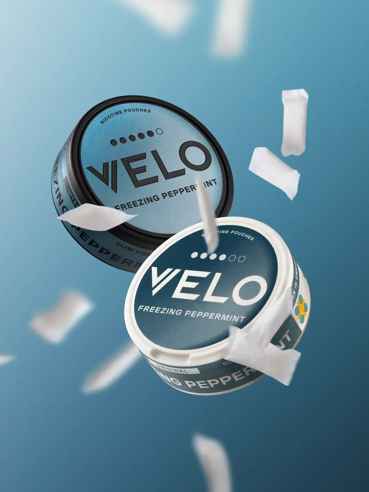 VELO Freezing Peppermint Pouch Size & Strength Dot System